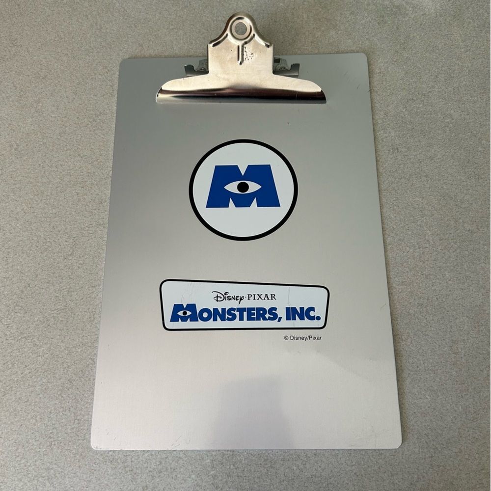 Vintage Disney Pixar Monsters, Inc. Metal Clipboard Collectible